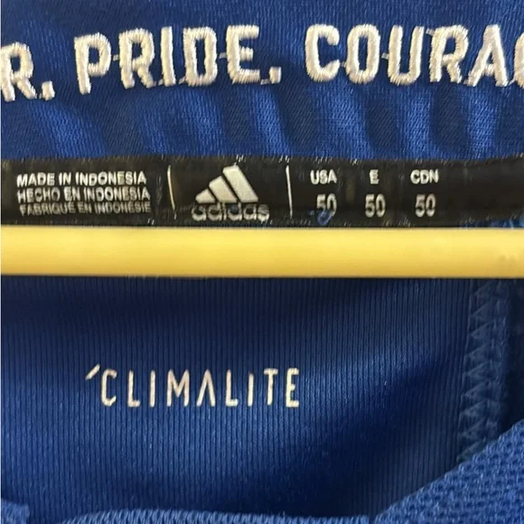 adidas Blue Climalite Athletic Jersey with White Logo - Picture 2 of 3